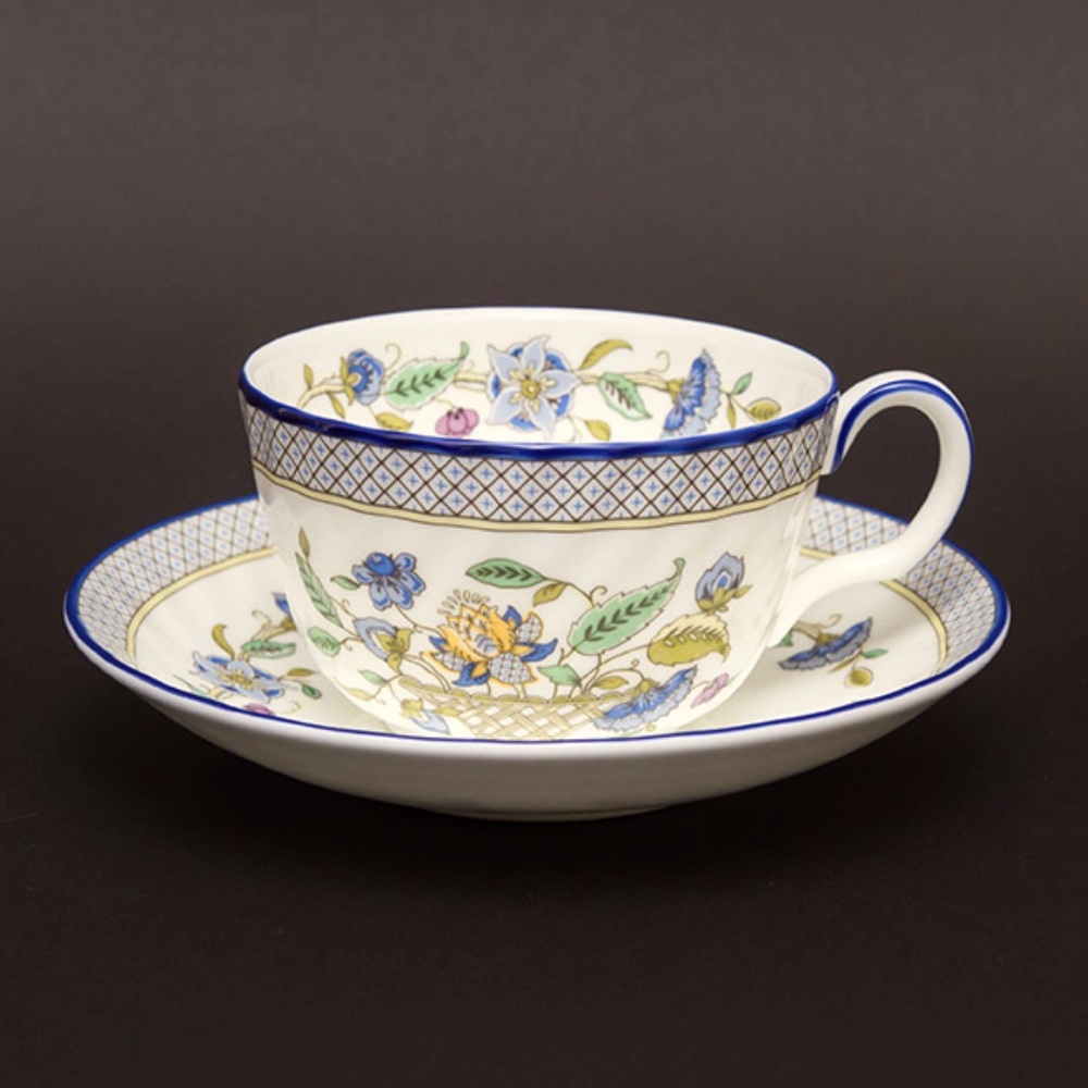 RARE~MINTON HADDON HALL TRELLIS CUP & SAUCER~MADE IN ENGLAND